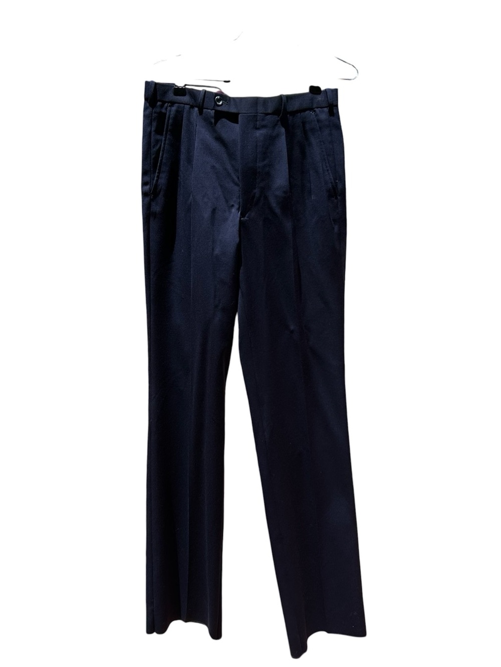 Vintage Tattersall Dress Pants Wool Navy Blue Sz 33 NWT Damaged